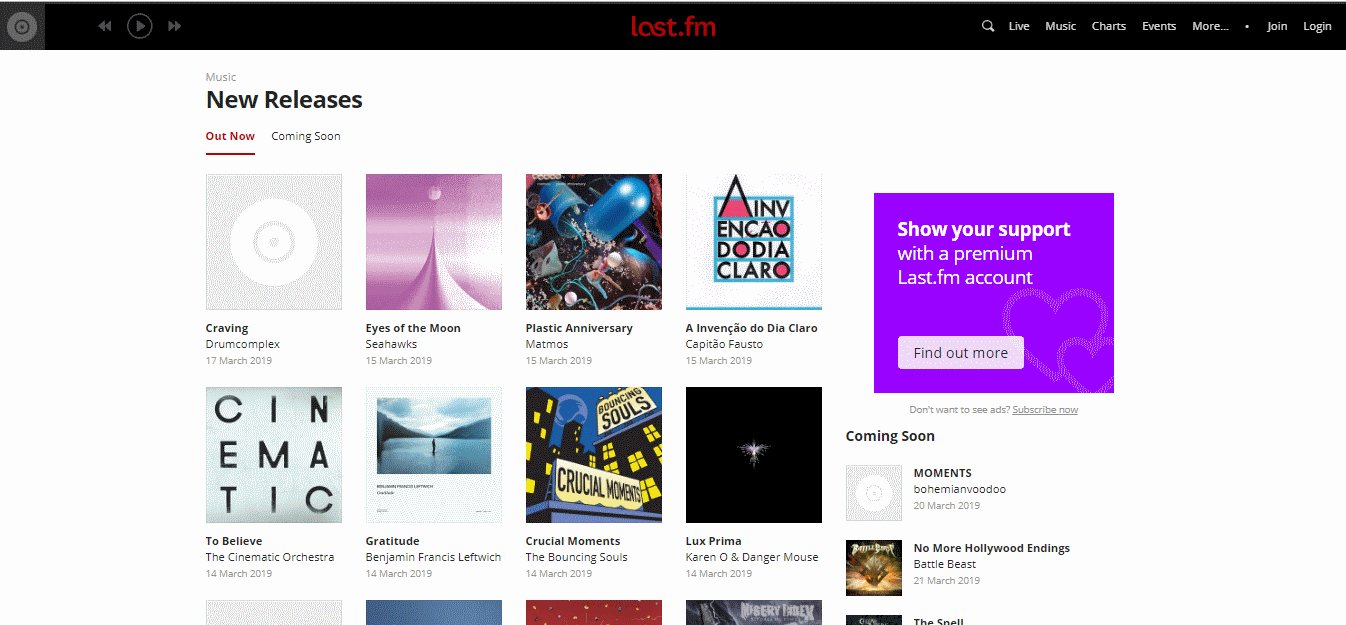 last.fm- Mejores Sitios de Descargas Gratuitas de Música